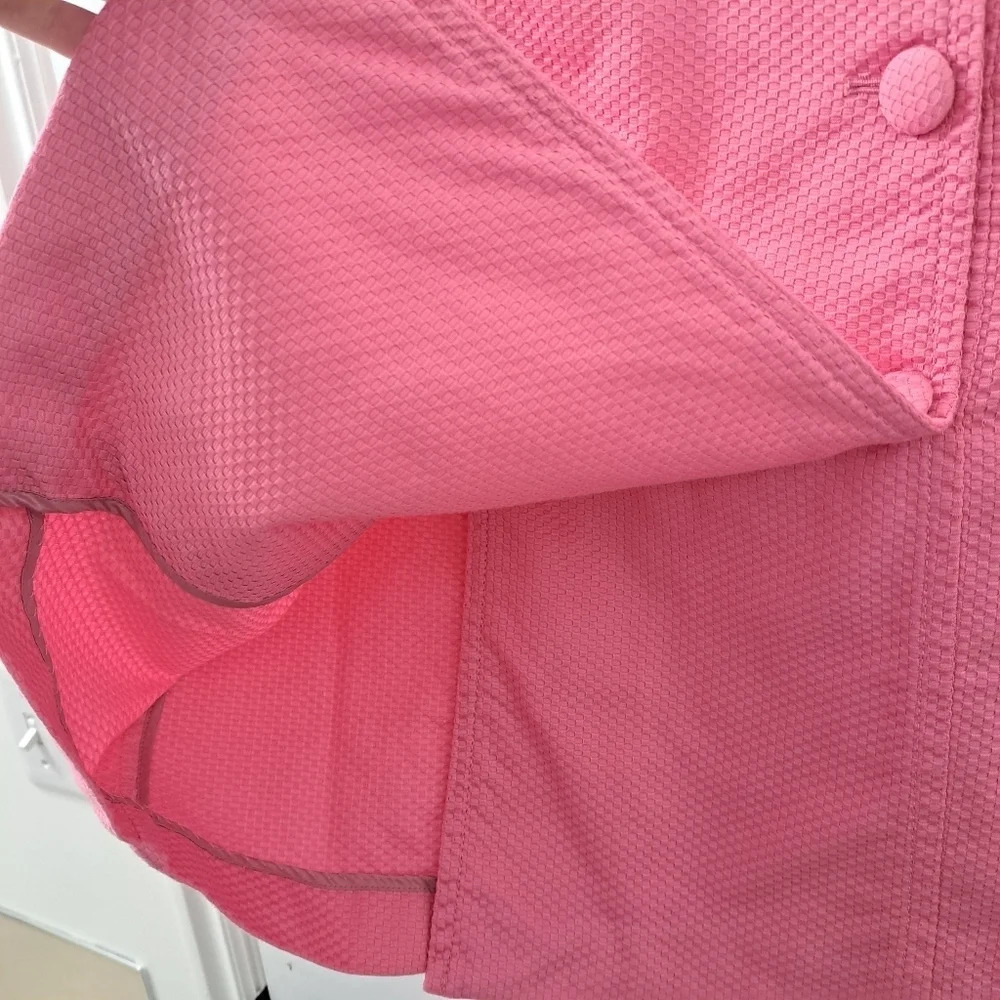 Talbots Pink Woven Above Knee Coquette Girlhood Preppy Button Down Skirt Size 6 - Picture 5 of 8